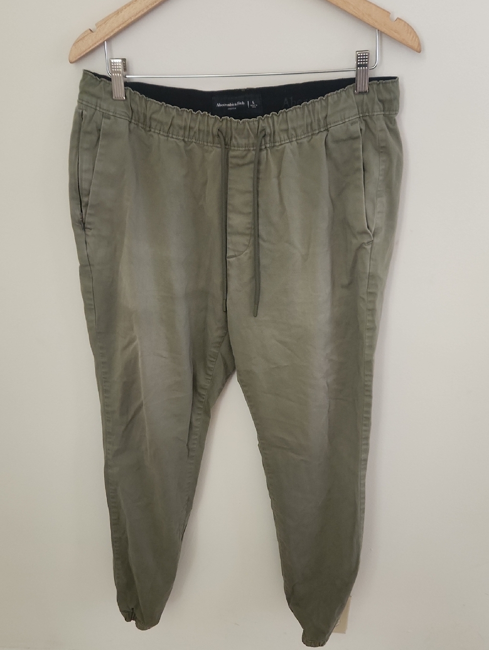 Abercrombie & Fitch Olive Mens Drawstring Joggers Large